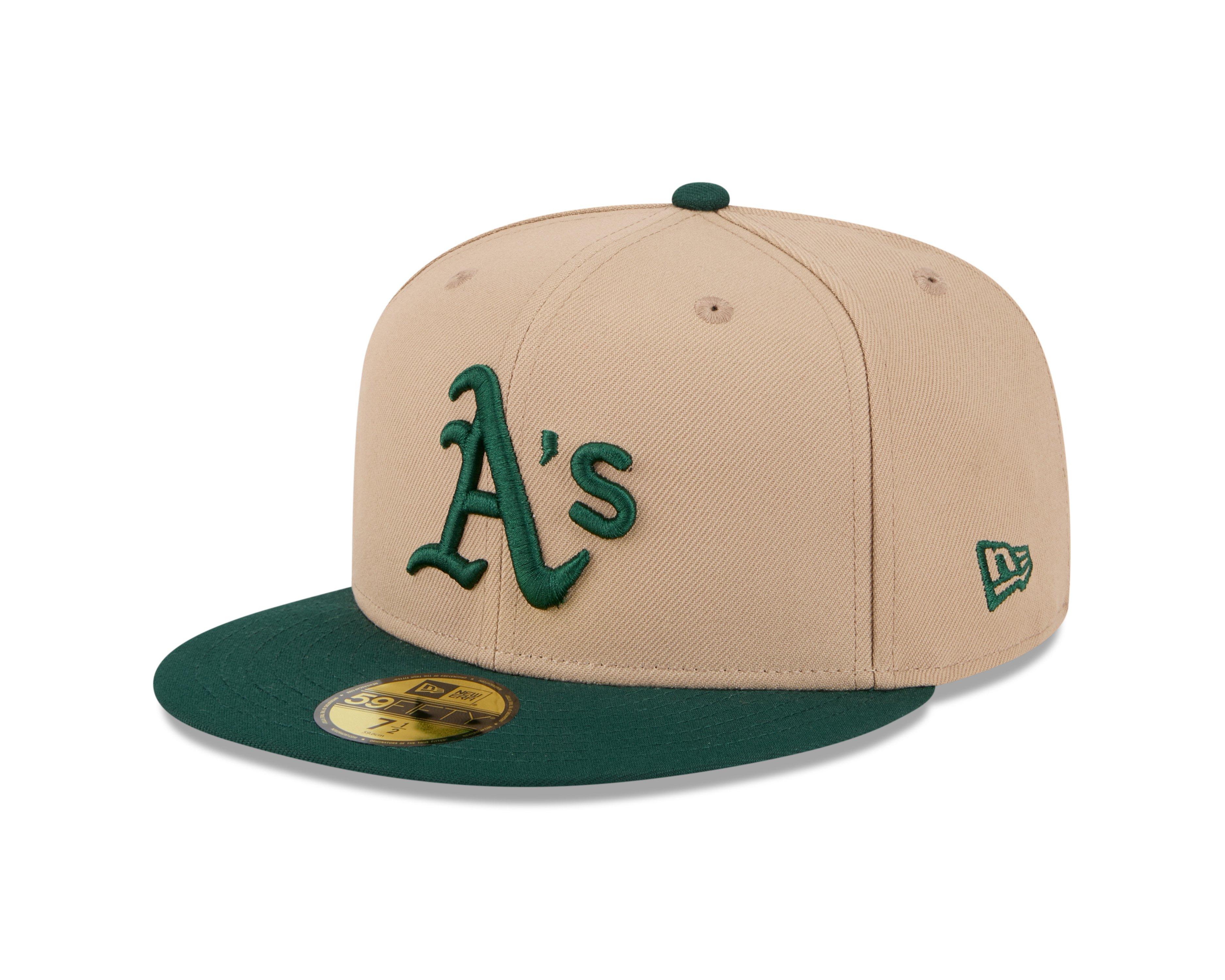 New Era Oakland Athletics 59FIFTY Tan Crown Fitted Hat - Tan/Green - TAN/GREEN